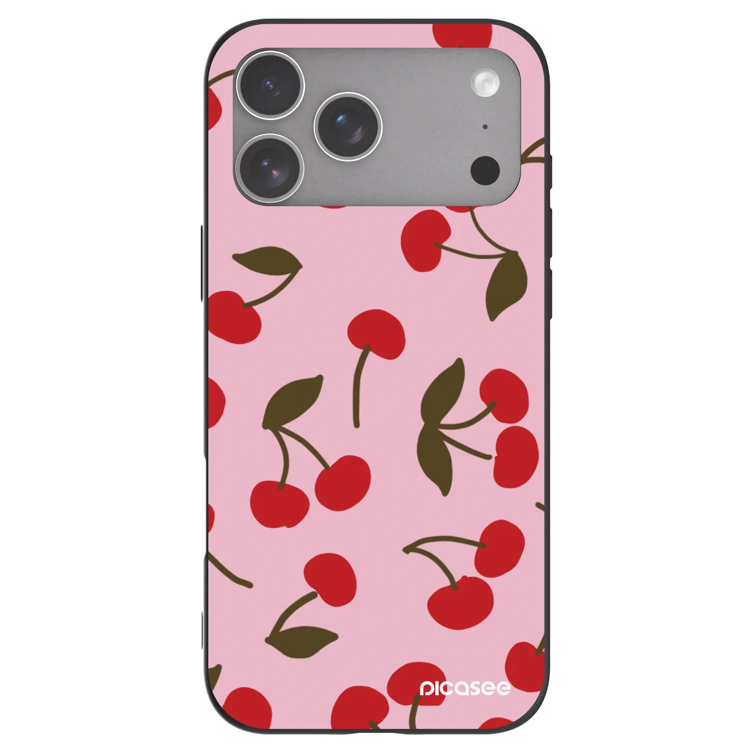 Picasee Apple iPhone 18 Pro Max Hülle - Schwarzes Silikon - Cherry