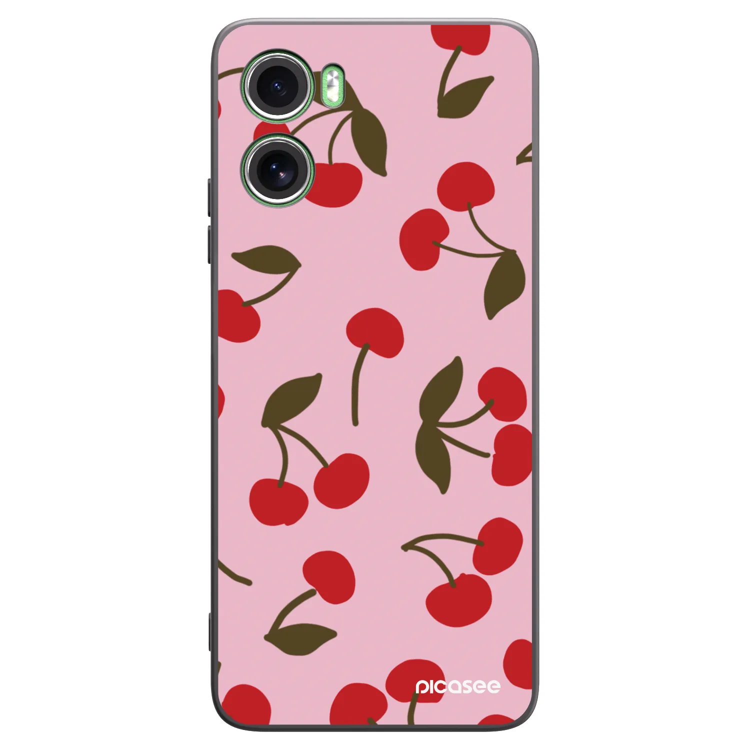 Picasee Motorola Moto G06 Hülle - Schwarzes Silikon - Cherry