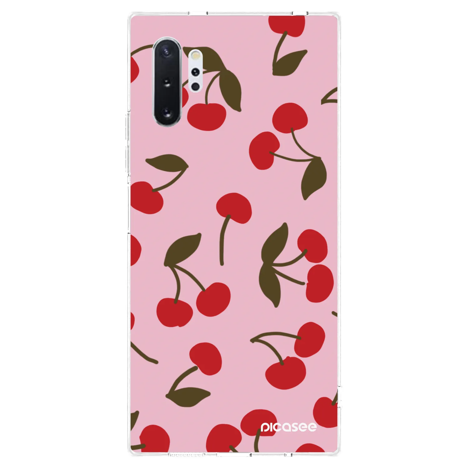 Picasee Samsung Galaxy Note 10+ N975F Hülle - Transparentes Silikon - Cherry