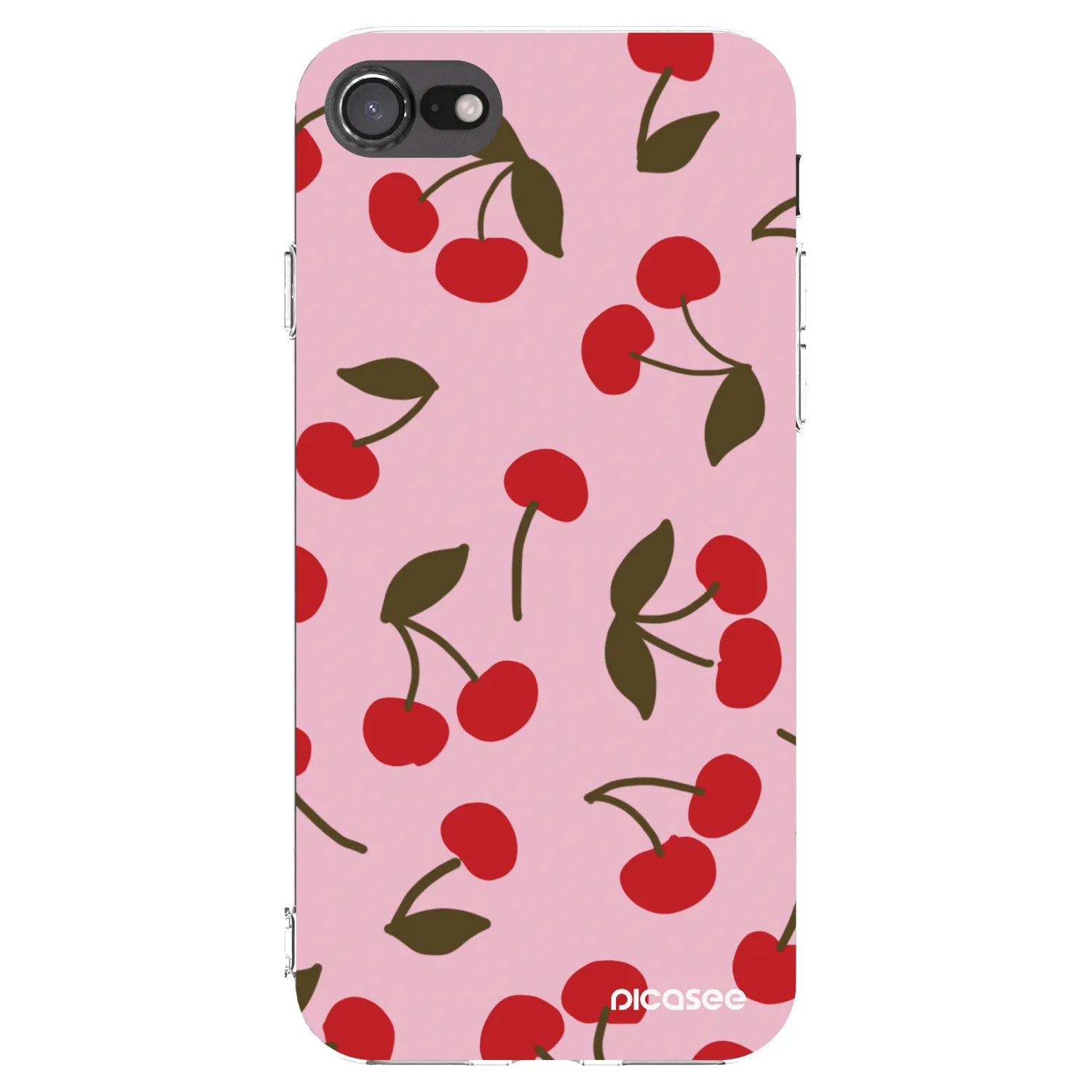 Picasee Apple iPhone 8 Hülle - Transparentes Silikon - Cherry