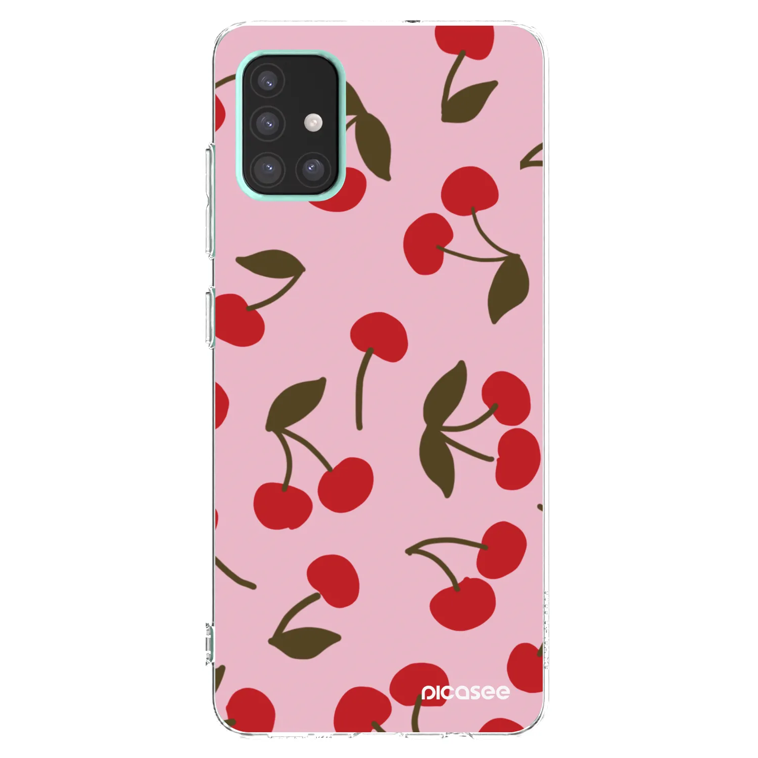 Picasee Samsung Galaxy A51 A515F Hülle - Transparentes Silikon - Cherry
