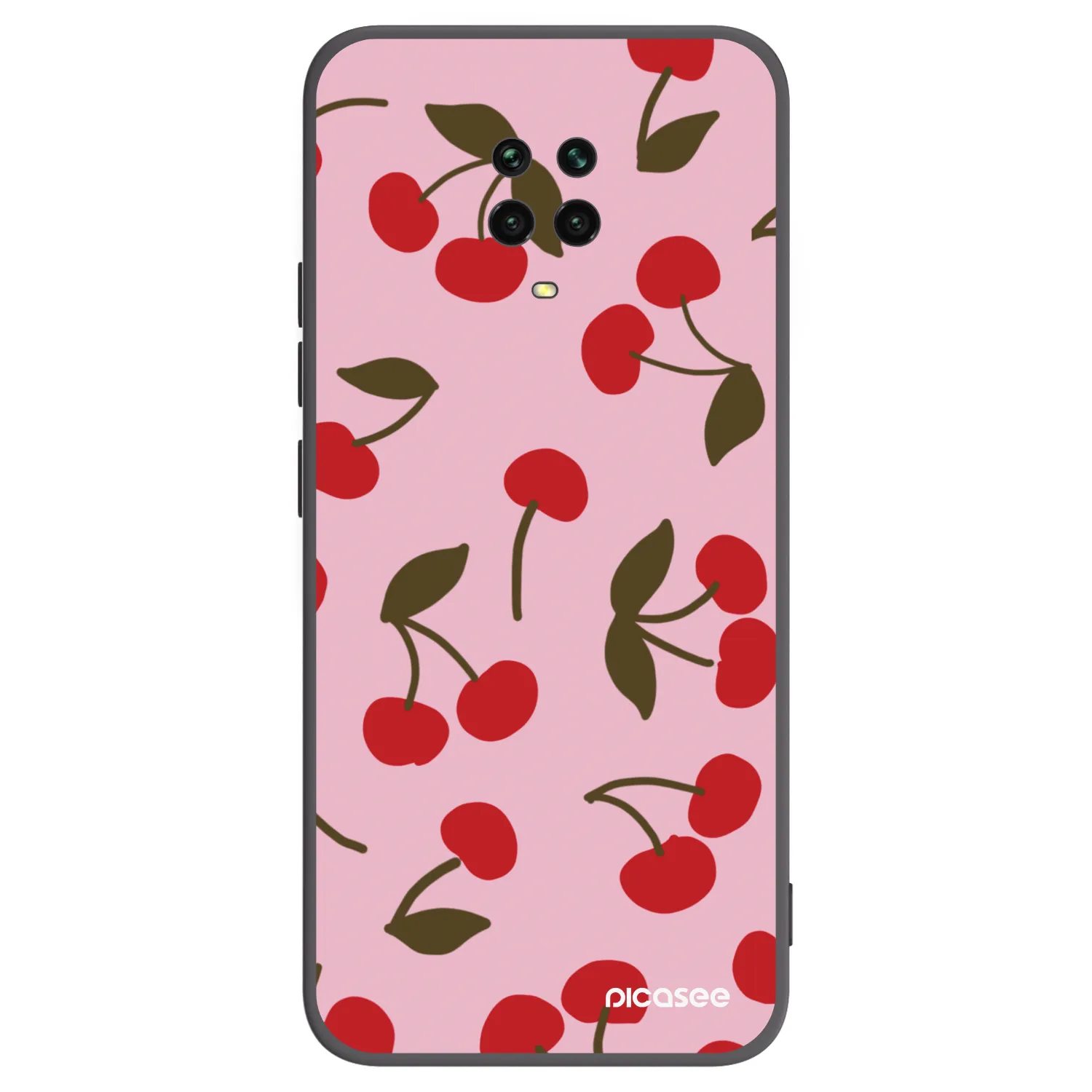 Picasee Xiaomi Redmi Note 9S Hülle - Schwarzes Silikon - Cherry