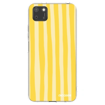 Picasee Huawei Y5P Hülle - Transparentes Silikon - Lines lemon