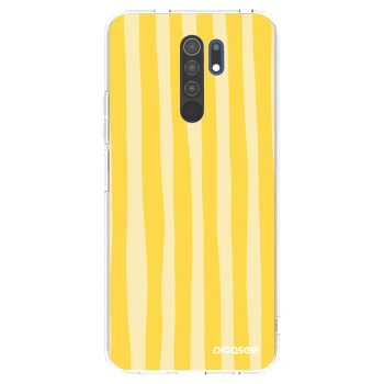 Picasee Xiaomi Redmi 9 Hülle - Transparentes Silikon - Lines lemon
