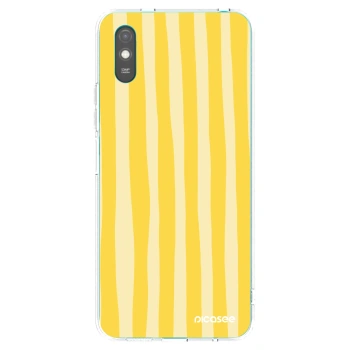 Picasee Xiaomi Redmi 9A Hülle - Transparentes Silikon - Lines lemon