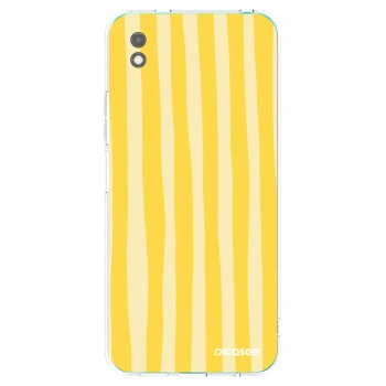 Picasee Xiaomi Redmi 9A Hülle - Schwarzes Silikon - Lines lemon