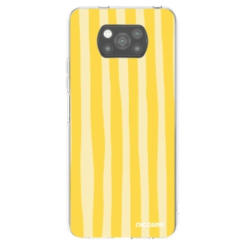Picasee Xiaomi Poco X3 Hülle - Schwarzes Silikon - Lines lemon