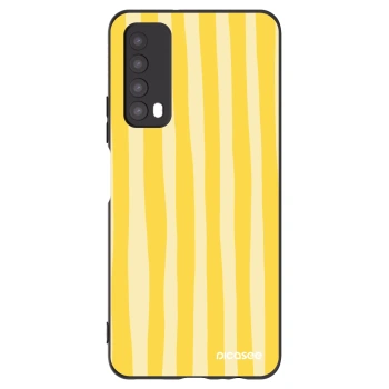 Picasee Huawei P Smart 2021 Hülle - Schwarzes Silikon - Lines lemon