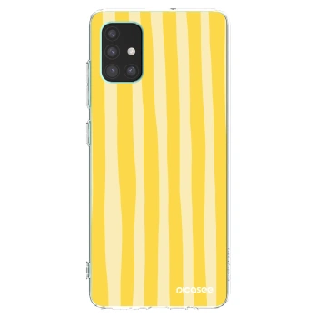 Picasee Samsung Galaxy M51 M515F Hülle - Transparentes Silikon - Lines lemon
