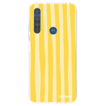 Hülle für Motorola Moto G8 - Lines lemon