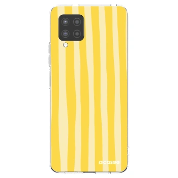 Picasee Samsung Galaxy A42 A426B Hülle - Transparentes Silikon - Lines lemon