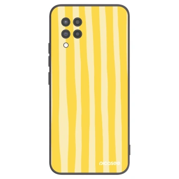 Picasee Samsung Galaxy A42 A426B Hülle - Schwarzes Silikon - Lines lemon