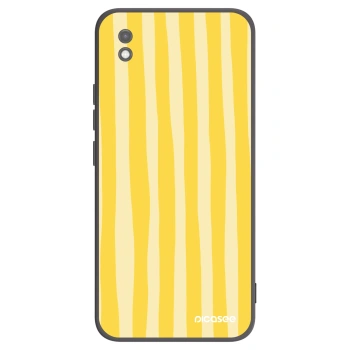 Picasee Xiaomi Redmi 9AT Hülle - Schwarzes Silikon - Lines lemon