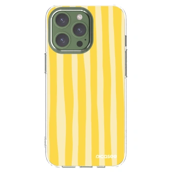 Picasee Apple iPhone 13 Pro Hülle - Transparentes Silikon - Lines lemon