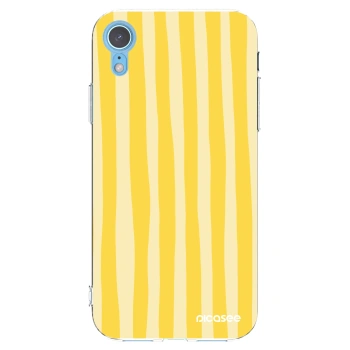 Picasee Apple iPhone XR Hülle - Transparentes Silikon - Lines lemon