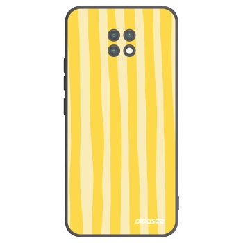 Picasee Xiaomi Redmi Note 9T Hülle - Schwarzes Silikon - Lines lemon