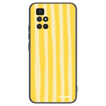 Picasee Xiaomi Redmi 10 Hülle - Schwarzes Silikon - Lines lemon