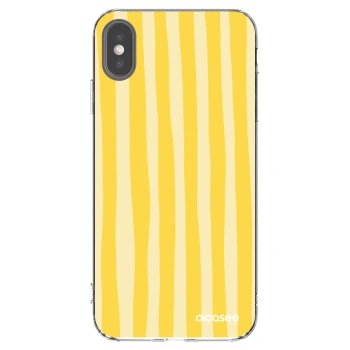 Picasee Apple iPhone XS Max Hülle - Transparentes Silikon - Lines lemon