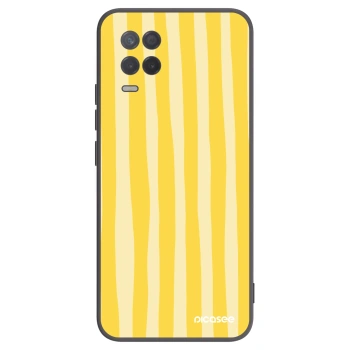 Picasee Realme 8 5G Hülle - Schwarzes Silikon - Lines lemon