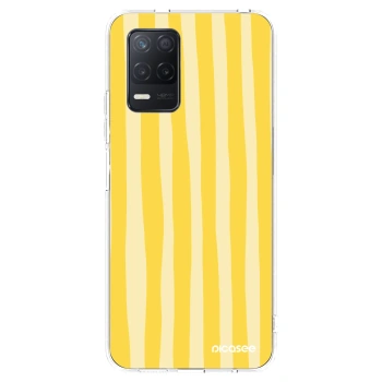 Picasee Realme 8 5G Hülle - Transparentes Silikon - Lines lemon