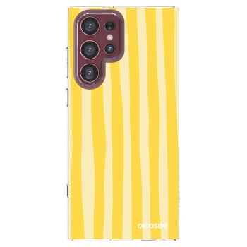 Picasee Samsung Galaxy S22 Ultra 5G Hülle - Transparentes Silikon - Lines lemon