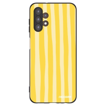 Picasee Samsung Galaxy A13 4G A135 Hülle - Schwarzes Silikon - Lines lemon