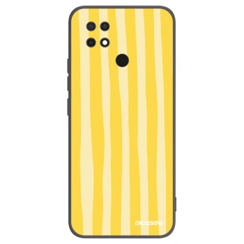 Picasee Xiaomi Redmi 10C Hülle - Schwarzes Silikon - Lines lemon