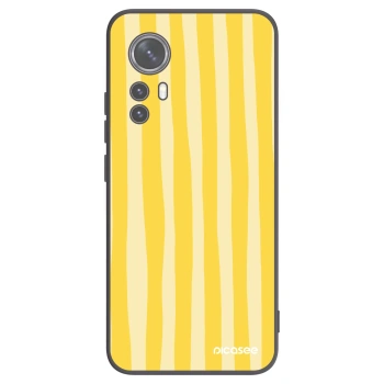 Picasee Xiaomi 12X Hülle - Schwarzes Silikon - Lines lemon