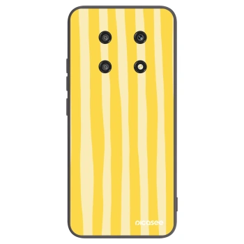 Picasee Honor Magic4 Lite 5G Hülle - Schwarzes Silikon - Lines lemon