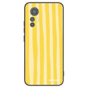 Picasee Xiaomi 12 Lite Hülle - Schwarzes Silikon - Lines lemon