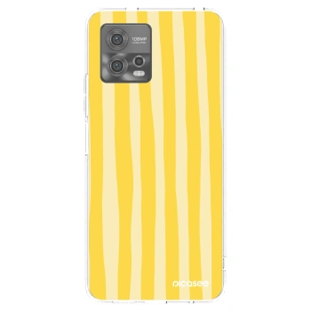 Picasee Motorola Moto G72 Hülle - Transparentes Silikon - Lines lemon
