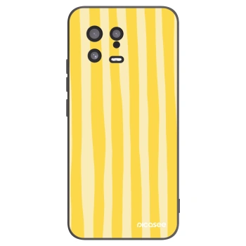 Picasee Xiaomi 13 Hülle - Schwarzes Silikon - Lines lemon