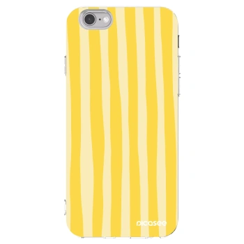 Picasee Apple iPhone 6/6S Hülle - Transparentes Silikon - Lines lemon