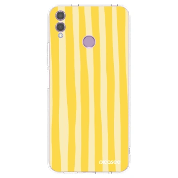 Picasee Honor 8X Hülle - Transparentes Silikon - Lines lemon