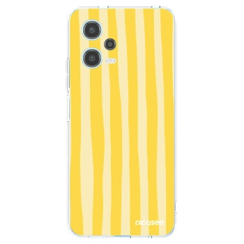 Picasee Xiaomi Redmi Note 12 5G Hülle - Transparentes Silikon - Lines lemon