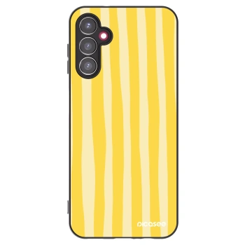 Picasee Samsung Galaxy A14 5G A146P Hülle - Schwarzes Silikon - Lines lemon