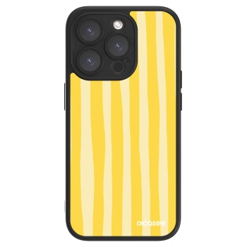 Picasee ULTIMATE CASE MagSafe für Apple iPhone 15 Pro - Lines lemon
