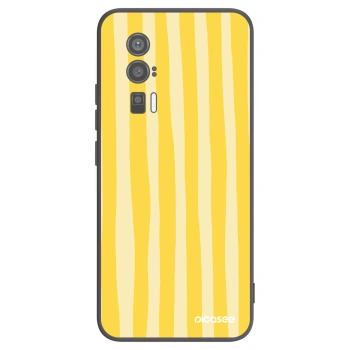 Picasee Xiaomi Poco F5 Pro 5G Hülle - Schwarzes Silikon - Lines lemon