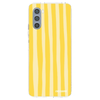 Picasee Motorola Moto G62 Hülle - Transparentes Silikon - Lines lemon