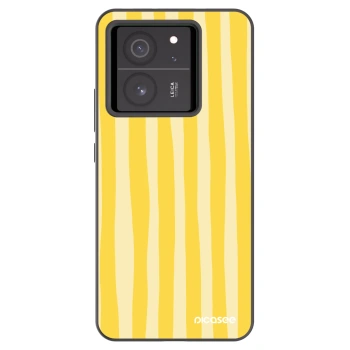 Picasee Xiaomi 13T Pro Hülle - Schwarzes Silikon - Lines lemon