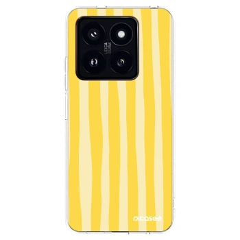 Picasee Xiaomi 14 Pro Hülle - Transparentes Silikon - Lines lemon
