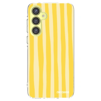 Picasee Samsung Galaxy A35 5G A356B Hülle - Transparentes Silikon - Lines lemon