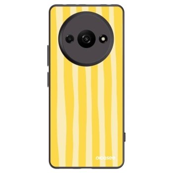 Picasee Xiaomi Redmi A3 Hülle - Schwarzes Silikon - Lines lemon
