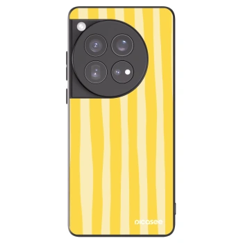 Picasee OnePlus 12 5G Hülle - Schwarzes Silikon - Lines lemon