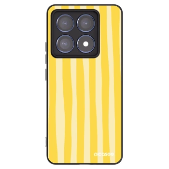 Picasee Xiaomi 14T Pro Hülle - Schwarzes Silikon - Lines lemon