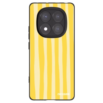 Picasee Xiaomi Redmi Note 14 Pro 5G Hülle - Schwarzes Silikon - Lines lemon