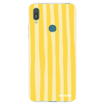 Picasee Huawei Y7 2019 Hülle - Transparentes Silikon - Lines lemon