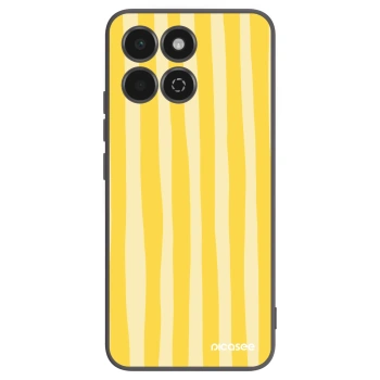 Picasee Honor 200 Smart 5G Hülle - Schwarzes Silikon - Lines lemon