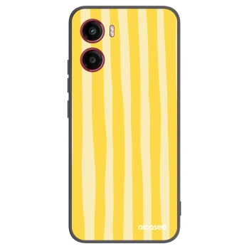 Picasee Motorola Moto G05 Hülle - Schwarzes Silikon - Lines lemon