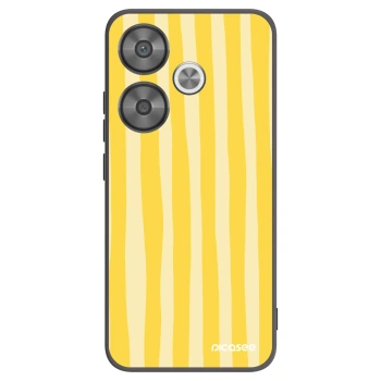 Picasee Xiaomi Poco F6 Hülle - Schwarzes Silikon - Lines lemon
